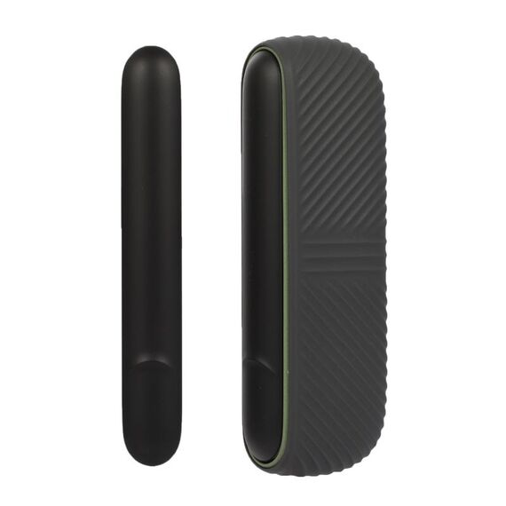 Per IQOS ILUMA Scomparto di ricarica per portasigarette elettronico in silicone con coperchio laterale (grigio scuro)