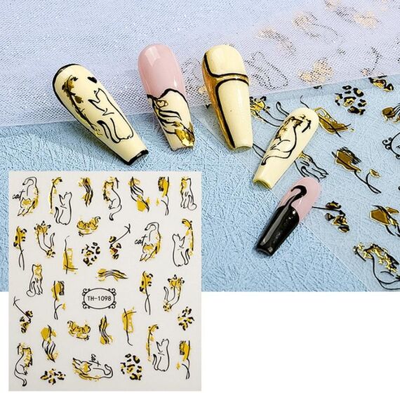 TH-1098 10 pezzi Adesivo posteriore trasparente satinato Adesivo per nail art sbavato abbronzante