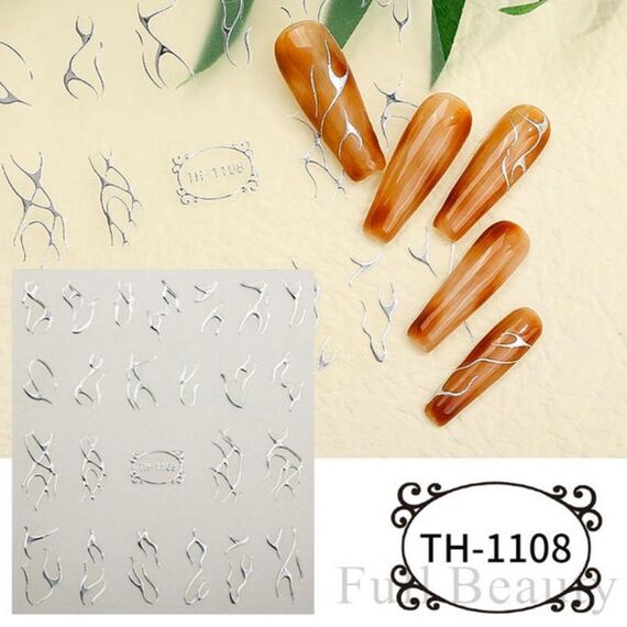 TH-1108 10 pezzi Adesivo posteriore trasparente satinato Adesivo per nail art sbavato abbronzante