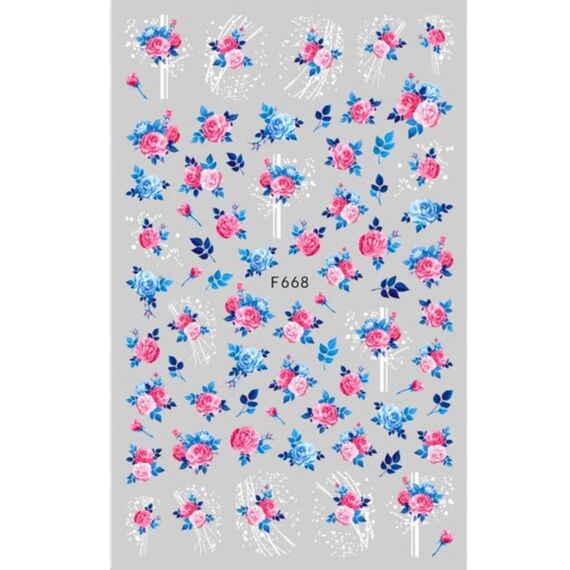 10pcs 3D Adesivo Farfalla Retro Colore Rosa Nail Art Sticker (F-668)