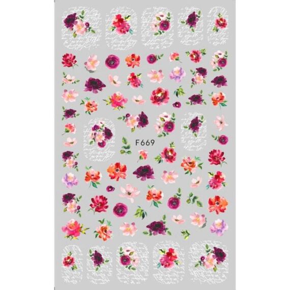 10pcs 3D Adesivo Farfalla Retro Colore Rosa Nail Art Sticker (F-669)