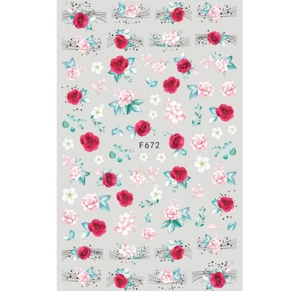 10pcs 3D Adesivo Farfalla Retro Rosa Color Nail Art Sticker (F-672)