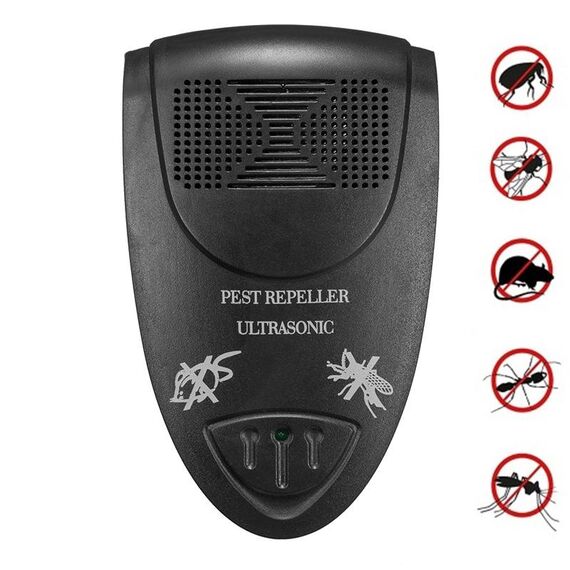 LI-3110 Repellente per topi elettronico ad ultrasuoni Repellente per insetti intelligente per uso domestico, stile: spina europea (nero)