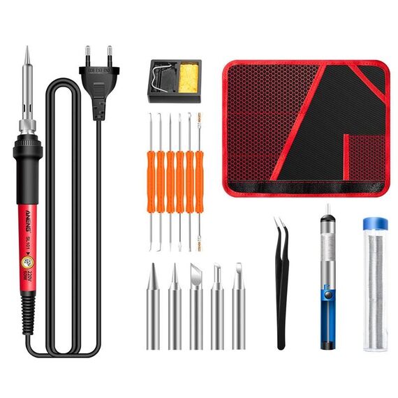 ANENG SL101 17 pz/set Termostato Rotante Domestico Temperatura Costante Saldatore Set 60W Kit di Strumenti per Saldatura a Calore Interno(Spina UE)
