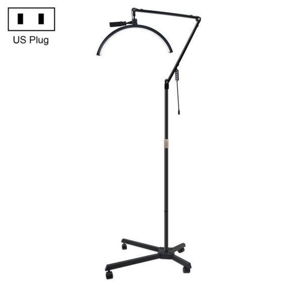 M50X Per Lash Artists 20 pollici LED Half Moon Light con staffa a puleggia Lampada per la bellezza della pelle delle unghie (spina americana)