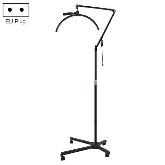 M50X Per Lash Artists Luce a mezzaluna a LED da 20 pollici con staffa a puleggia Lampada per la bellezza della pelle delle unghie (spina UE)