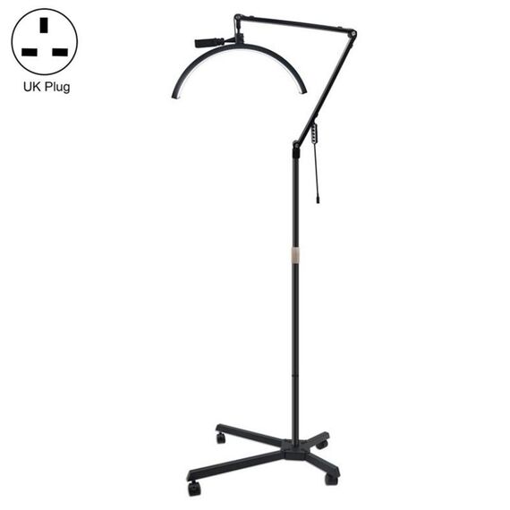 M50X Per Lash Artists Luce a mezzaluna a LED da 20 pollici con staffa a puleggia Lampada per la bellezza della pelle delle unghie (spina UK)