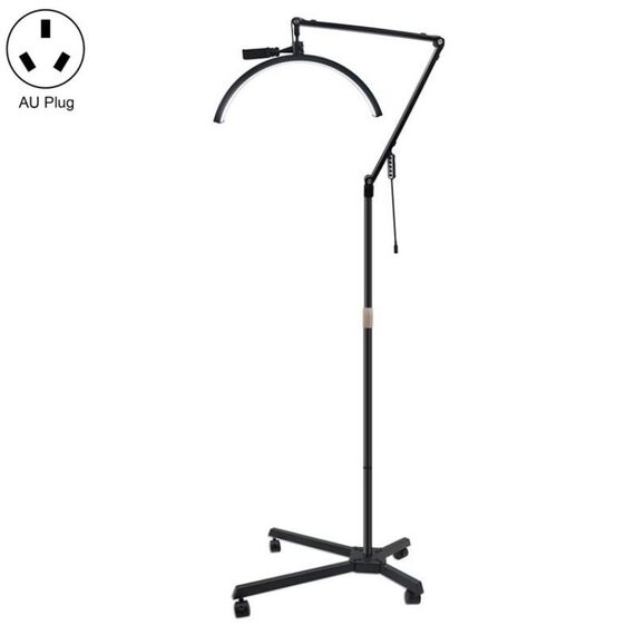 M50X Per Lash Artists Luce a mezzaluna a LED da 20 pollici con staffa a puleggia Lampada per la bellezza della pelle delle unghie (spina AU)