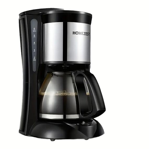 HOMEZEST Macchina per caffè americano automatico da 600 W, 0,65 litri, con caraffa in vetro, capacità di 2-6 tazze (spina UK nera 323)