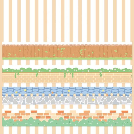 4 rotoli/scatola 2,5 cm x 2 m di nastro adesivo Washi Slow Life per scrapbooking e decorazioni di diari, stile: parete da giardino