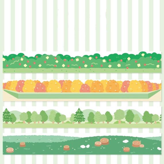 4 rotoli/scatola 2,5 cm x 2 m di nastro adesivo Washi Slow Life per scrapbooking e decorazioni di diari, stile: Legno dei cento acri