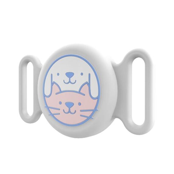 Custodia protettiva impermeabile in silicone per localizzatore di collari per animali domestici AirTag (bianco)