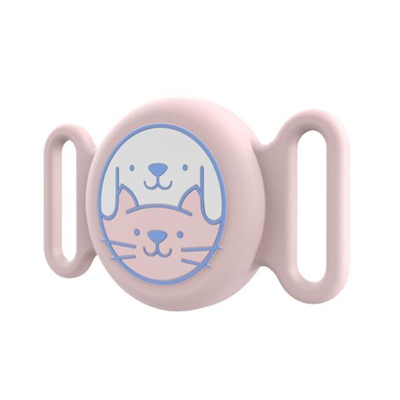 Custodia protettiva impermeabile in silicone per localizzatore di collari per animali domestici AirTag (rosa)