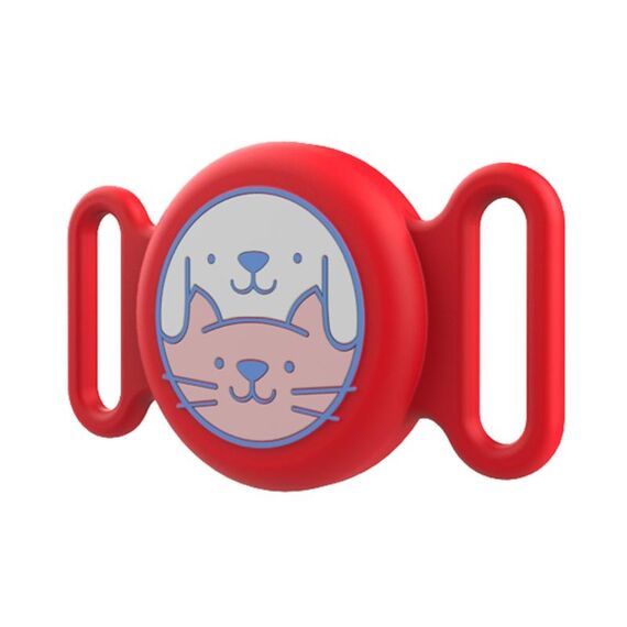Per AirTag Pet Collar Locator Custodia protettiva impermeabile in silicone (rosso)