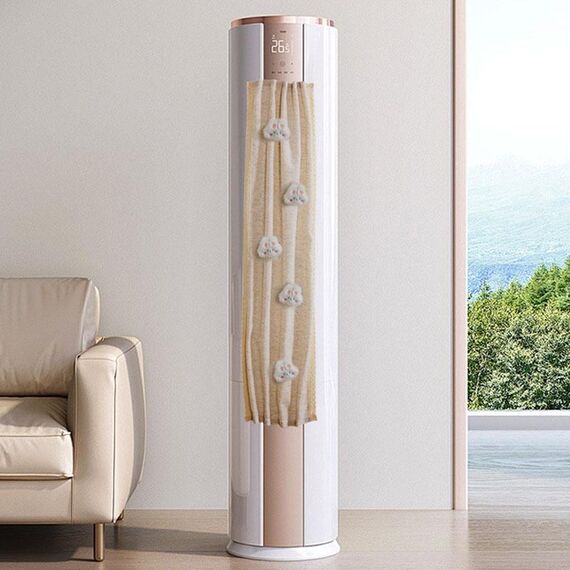 Parabrezza per condizionatore d'aria, anti-colpo diretto, parapolvere per tenda per parabrezza per bambini, modello: coniglio bianco verticale