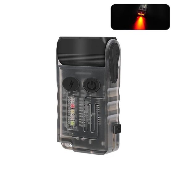 Mini torcia portatile ricaricabile con luce portachiavi V20 (luce rossa nera)