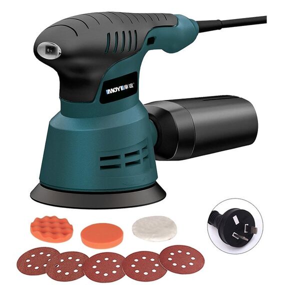 8 pezzi/set AU Plug MOYI piccola macchina per lucidatura a carta vetrata levigatrice a disco elettrica per lavorazione del legno