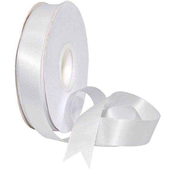 Nastro in poliestere da 2,5 cm x 91 m, per confezioni regalo, decorazioni per torte e matrimoni, colore: bianco 029