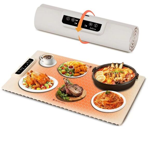 Vassoio riscaldante elettrico da 240 W con temperatura regolabile, chiusura temporizzata, spina UK