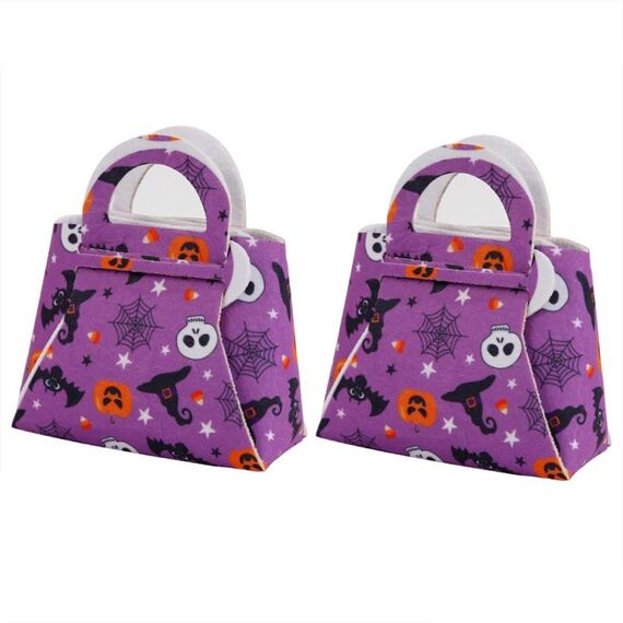2 pezzi/confezione fai da te Halloween Candy Bag Bambini Dress-Up Feltro Regalo Borsa (ragno ragnatela scheletro zucca)