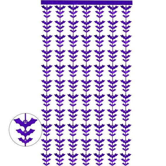 Halloween decorativo pipistrello stringa bandiera tenda porta festa scena layout Props (viola)