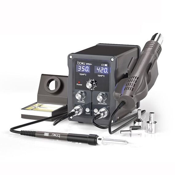 BAKU BA-898A+ Stazione di saldatura 2 in 1 Stazione ad aria calda Temperatura regolabile Spina UE 220V