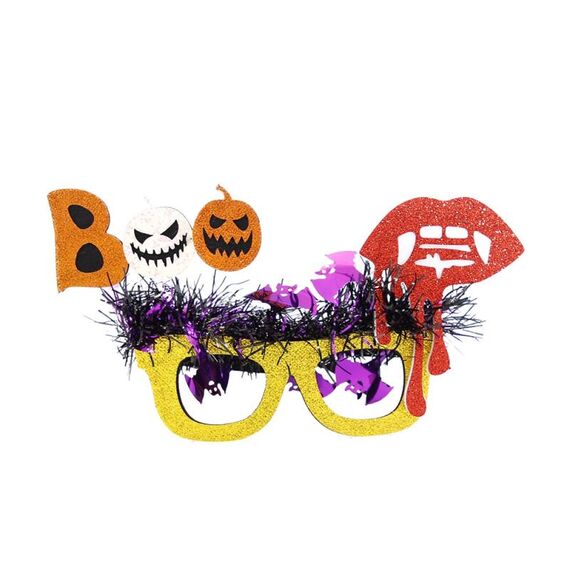 Decorazione per feste di Halloween Occhiali da ballo in maschera Costume di scena BOO Labbra Pipistrello