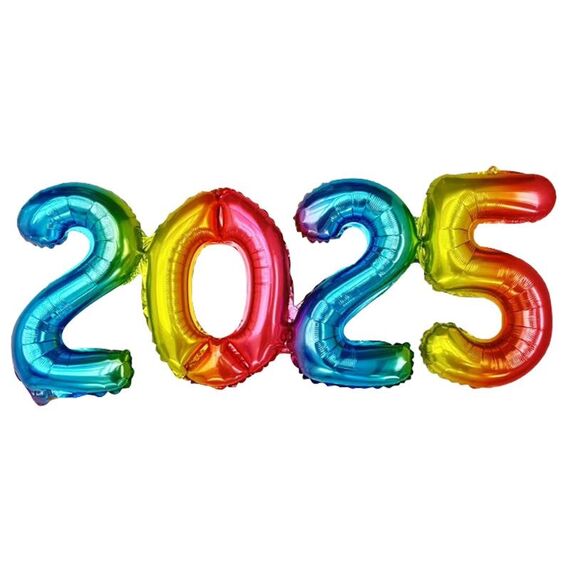Palloncino numeri 2025 16 pollici numeri di collegamento palloncino in lamina decorazione festa di Capodanno, colore: colore graduale