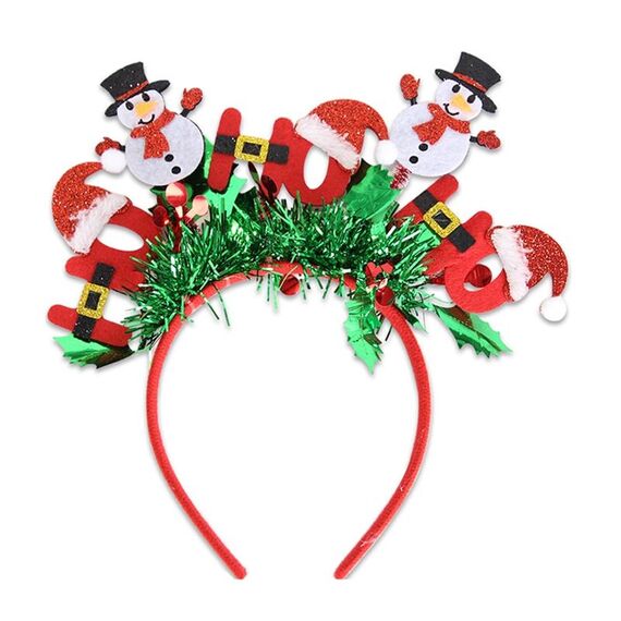 Vestito per festa di Natale Copricapo per Capodanno Decorazione natalizia Fascia per capelli a strisce colorate, Stile: HO Pupazzo di neve
