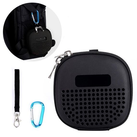 Borsa portatile antiurto in EVA per altoparlante BOSE Soundlink Micro Bluetooth, con corda e fibbia in metallo (nera)