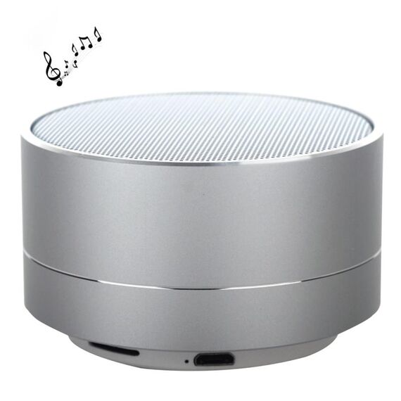 A10 Mini altoparlante Bluetooth portatile A10 Mic & LED integrato, supporto chiamate a mani libere e scheda TF (argento)