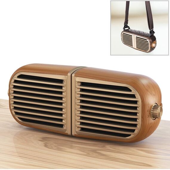 Oneder V8 Coppia di aspirazione magnetica Stereo Sound Box Altoparlante Bluetooth senza fili con cinturino, supporto vivavoce e scheda TF e unità AUX e USB (oro champagne)