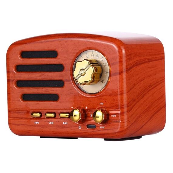 Altoparlante radio HiFi Bluetooth retro Elvis Angel MA-1500 con luce LED colorata, supporto USB e FM e Aux da 3,5 mm