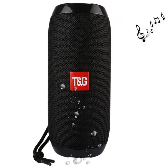 Altoparlante stereo Bluetooth portatile T&G TG117, con microfono integrato, supporto per chiamate in vivavoce e scheda TF e AUX IN e FM, distanza Bluetooth: 10 m (nero)