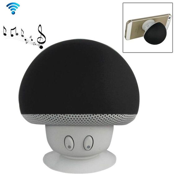 Altoparlante Bluetooth a forma di funghi con supporto di aspirazione (nero)