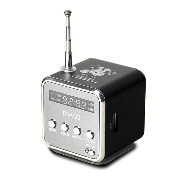 Altoparlanti portatili TD-V26 con mini radio FM multifunzione Altoparlanti per notebook USB per TV Supporto per telefono Scheda SD / TF Lettore musicale Mp3