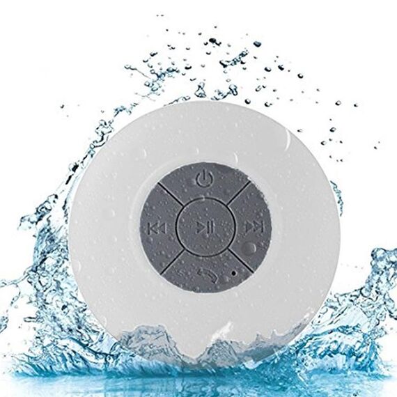 Mini subwoofer portatile Doccia Altoparlante Bluetooth impermeabile senza fili Vivavoce Ricevi chiamate Musica Aspirazione Mic per iPhone Samsung (bianco)
