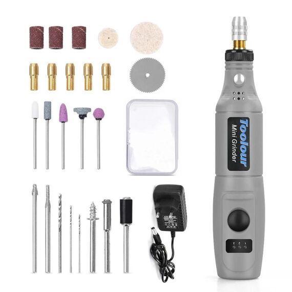 Mini smerigliatrice elettrica Micro penna per rettifica fai da te Piccoli utensili per intaglio (spina UE grigia)