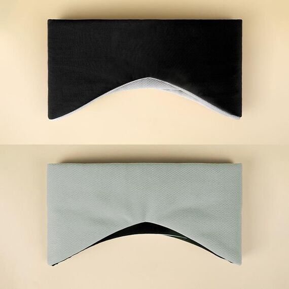 Mascherina per gli occhi a doppio uso, doppia faccia, protezione per gli occhi con riduzione del rumore completa (nero freddo + grigio chiaro caldo)
