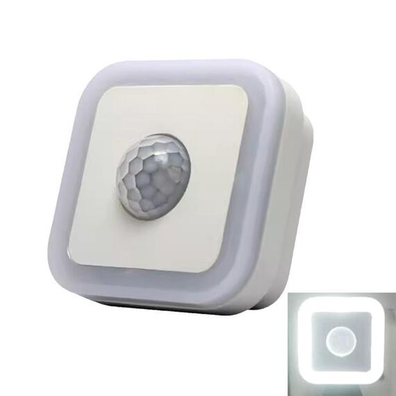 Luce notturna con sensore automatico umano a LED da 3 W, senza fili, per scale, corridoi, corridoi, spina USA (luce bianca)