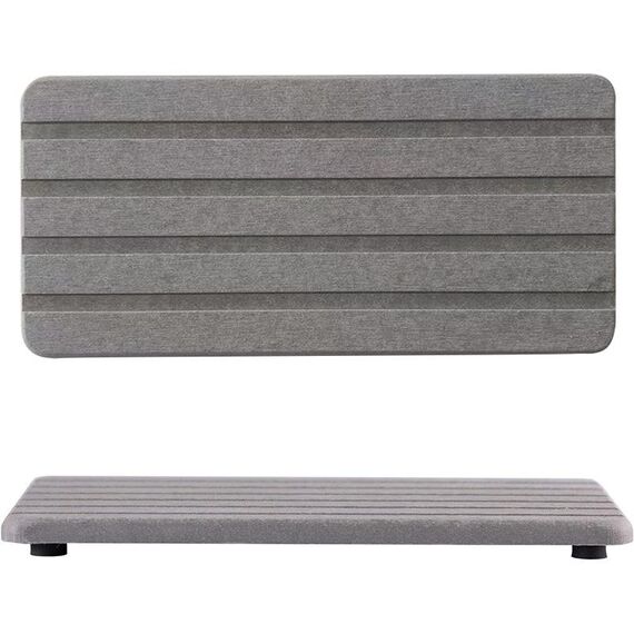2 pezzi/set sottobicchiere assorbente in diatomite rettangolare incassato ad asciugatura rapida in pietra per lavello articoli da toeletta tovaglietta, dimensioni: 22x11 cm (grigio chiaro)