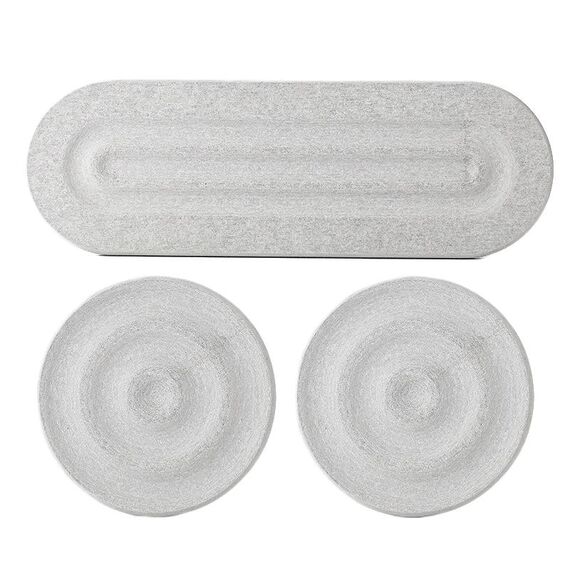 3 pezzi/set tappetino assorbente per piano di lavoro del bagno tappetino per asciugatura di diatomite per rubinetto lavandino vassoio in pietra ad asciugatura rapida (grigio chiaro)