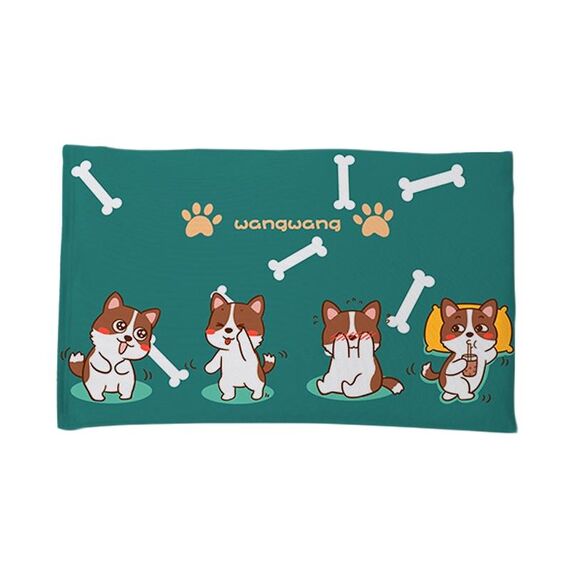 Tappetino per il bagno in terra di diatomee, assorbente, ad asciugatura rapida, antiscivolo, morbido, stile: simpatico Corgi (52x32 cm)