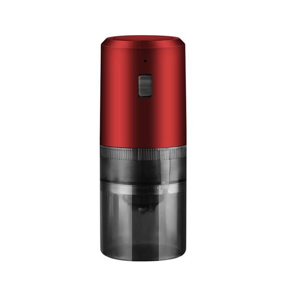 Macinacaffè elettrico portatile per chicchi di caffè, ricaricabile tramite USB, regolabile, grossolano e fine (rosso)