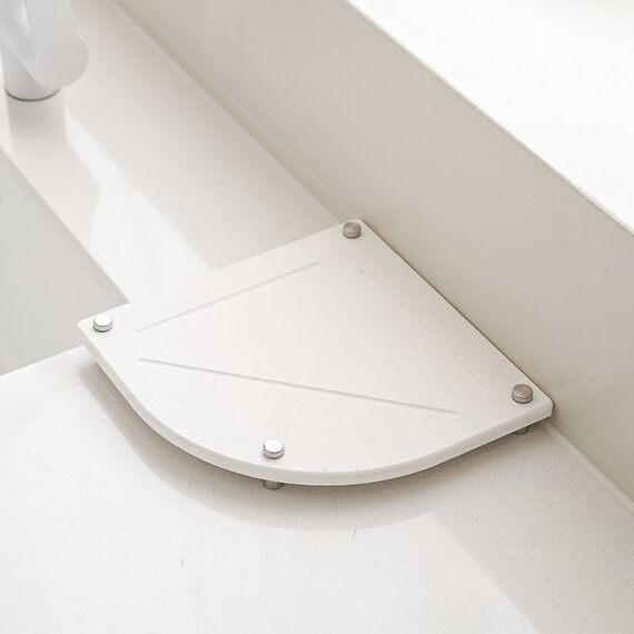 Tappetino per asciugatura del piano di lavoro del bagno Diatomite Tappetino assorbente per l'acqua ad asciugatura rapida a forma di ventaglio, Colore: S06 Bianco (21x21cm)