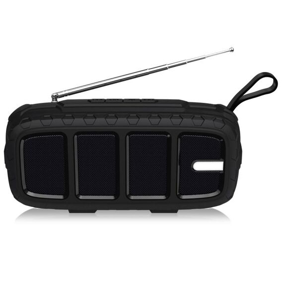 NUOVOXING NR-5018FM Speaker Bluetooth portatile esterno con antenna, supporto per la chiamata a mani libere / scheda TF / disco FM / U (nero)
