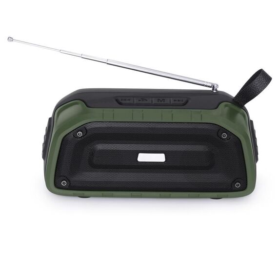 Nuovo Rixing NR-906FM TWS Impermeabile Bluetooth Altoparlante Supporto Chiamata a mani libere / FM con maniglia e antenna (verde militare)