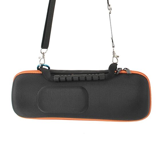 Scatola di immagazzinaggio dell'altoparlante Bluetooth all'aperto EVA con tracolla e moschettone per la carica JBL 5 (arancione)