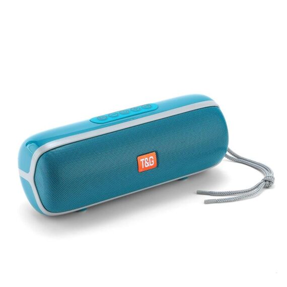 T&G TG183 TWS Mini altoparlante Bluetooth wireless, supporta AUX / USB 2.0 / FM / 32 GB TF Card o Micro SD Card (blu pavone)