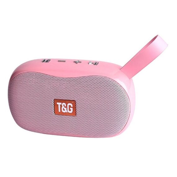 Altoparlante Bluetooth subwoofer T&G TG173 TWS con cavo intrecciato, supporto USB / AUX / TF Card / FM (rosa)